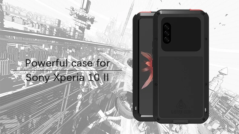 LOVE MEI Metal Silicone Tempered Glass Water-Resistant Case Cover fo Sony Xperia - Image 2 of 4
