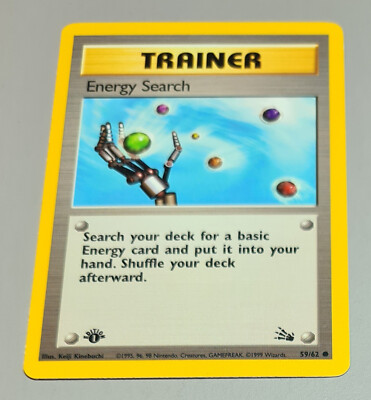 Energy Search # 59/62 1.Edition Common Fossil 2000 Pokemon EN Near Mint Vintage