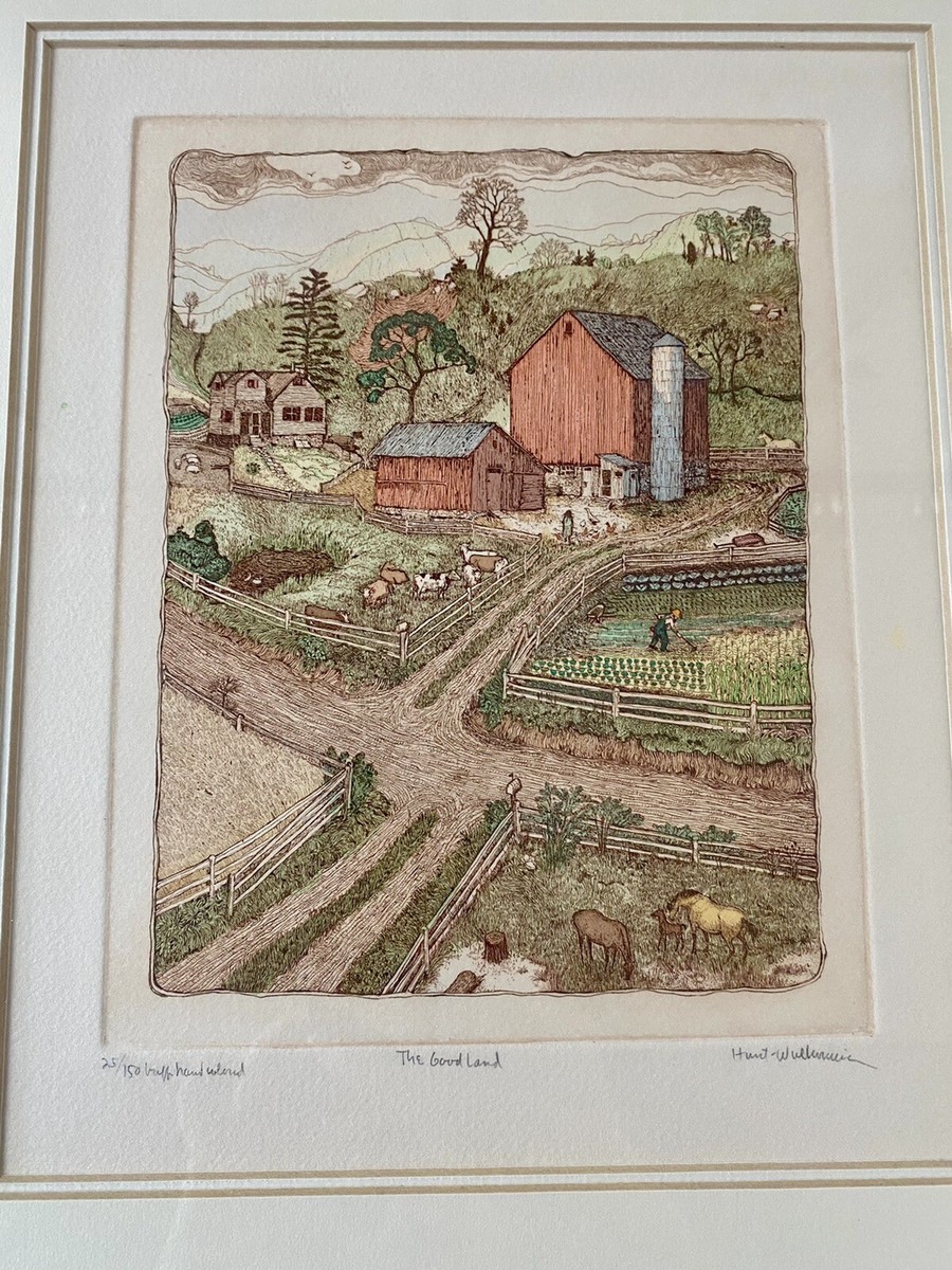 The Good Land” Susan Hunt-Wulkowicz Hand Colored Etching Farm
