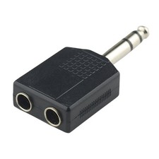 5pcs 6.3mm 1/4" Mono Plug male to Dual 6.3mm Mono Jack female Adapter connector