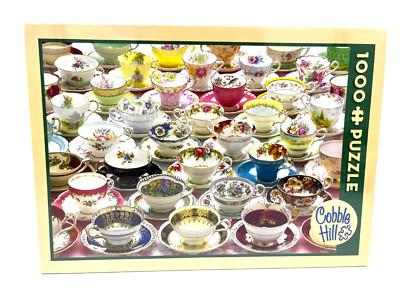NEW Sealed Cobble Hill More Teacups Colorful Puzzle Random Cut 1000 Pcs. 26 Inch