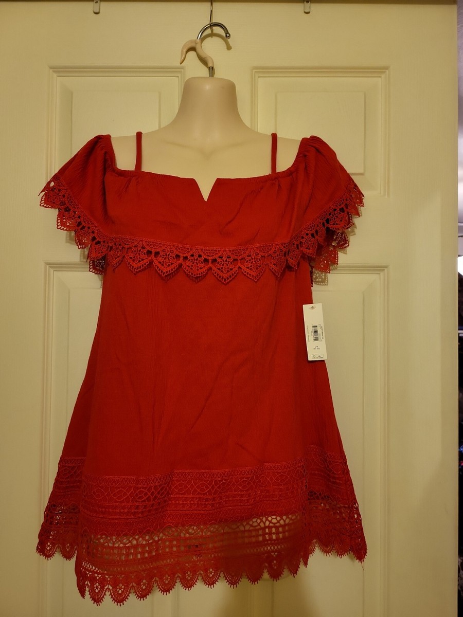 Tunique No Boundaries Orange Avec Dentelle Crochet - Taille L Juniors, Neuve Avec étiquette