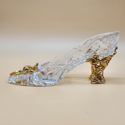Franklin Mint Cinderella Crystal Glass Slipper/Shoe 24K Gold
