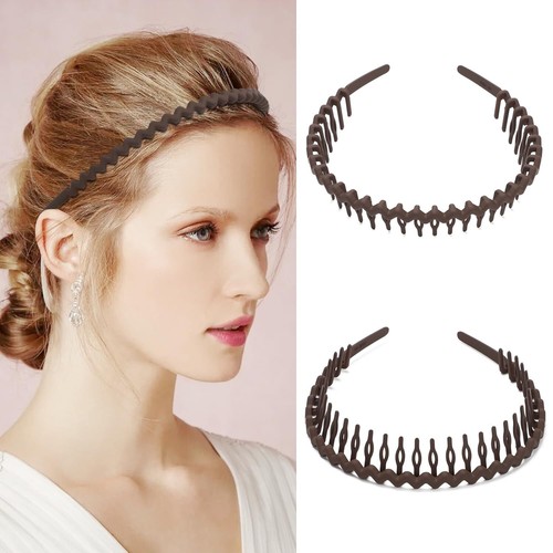 Plastic Headbands for Women Fashion Non Slip Headbands with Teeth Wide Hair b... - Picture 3 of 7