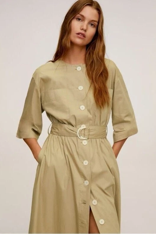 Mango belt sales cotton dress