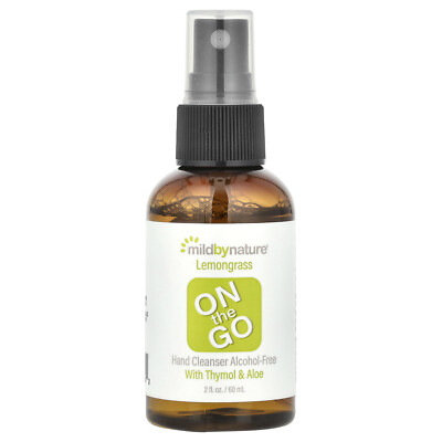 On-The-Go Hand Cleanser, Alcohol-Free, Lemongrass, 2 fl oz (60 ml)