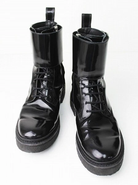 MEN&#039;S Black Patent Leather Boots Sneakers US 9 EU 42 UK 8 eBay