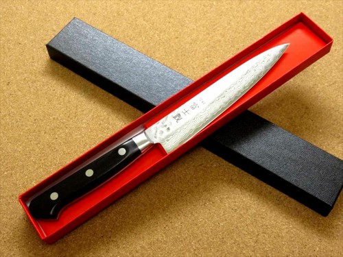 Japanese FUJIMI Kitchen Utility Knife 5 1/2 in Hammer Forged VG10 Damascus JAPAN - Picture 9 of 9