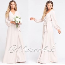 NWT Show Me Your Mumu Lady Long Sleeve Wrap Maxi Dress Show Me The Ring Ivory XS