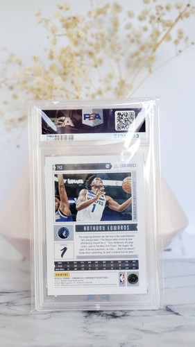 2020-21 Panini Chronicles Anthony Edwards RC SSP /49 Luminance Purple PSA 9 Mint - Picture 2 of 2