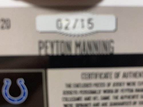 2006 Gridiron Gear Timeline Peyton Manning Patch Auto COLLEGIATE & NFL 02/15 - Picture 5 of 5