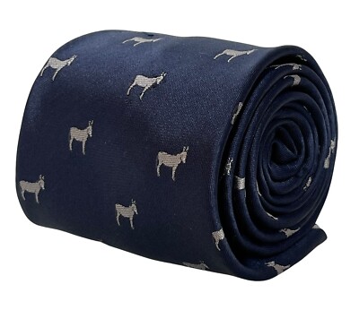 Frederick Thomas marineblaue Herrenkrawatte mit Eselsarsch Pantolette Design klassische Krawatte