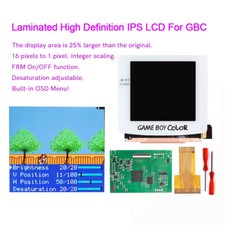 White Lens-GBC Laminated Q5 OSD FRM IPS LCD Kit Pre-cut Shells For GameBoy Color