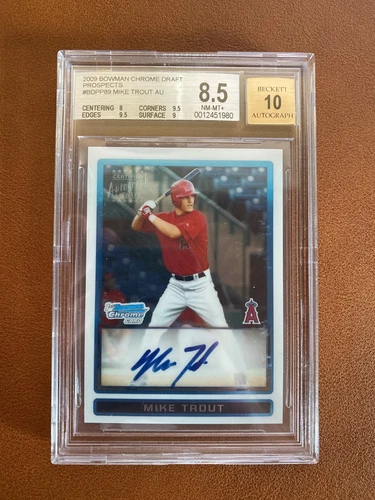 MIKE TROUT 2009 BOWMAN CHROME RC ROOKIE AUTO 10 BGS 8.5 GEM MINT