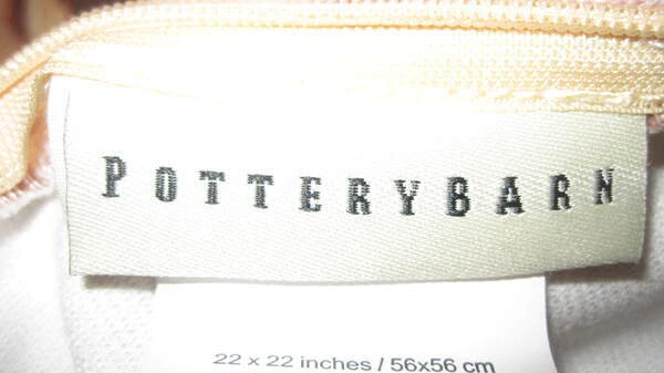 Funda Almohada Vintage Pottery Barn Naranja Quemado Floral 23" x 22" Cremallera Foto 4 de 4