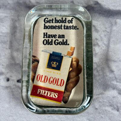 tobacco merch Vintage Old Gold Cigarette Brand Paperweight Advertisement Tobacco Merch  4x2.5