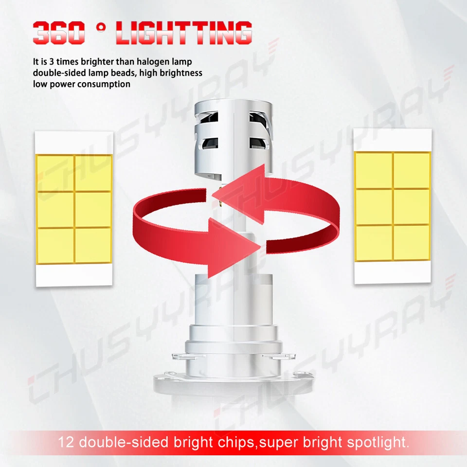 Комплект белых светодиодных фар ближнего света для Hyundai Santa Fe 2009-2016 H11B 6500K - Изображение 4 из 4