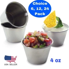 4 oz Sauce Cups  Stainless Steel Condiment Portion Cup Dipping Sauce Cup