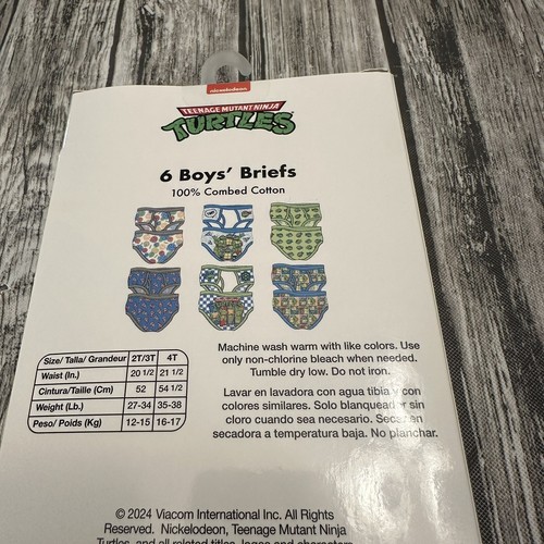 Teenage Mutant Ninja Turtles Boys Briefs Character Underwear 6 Pack Size 2T 3T - Picture 5 of 6