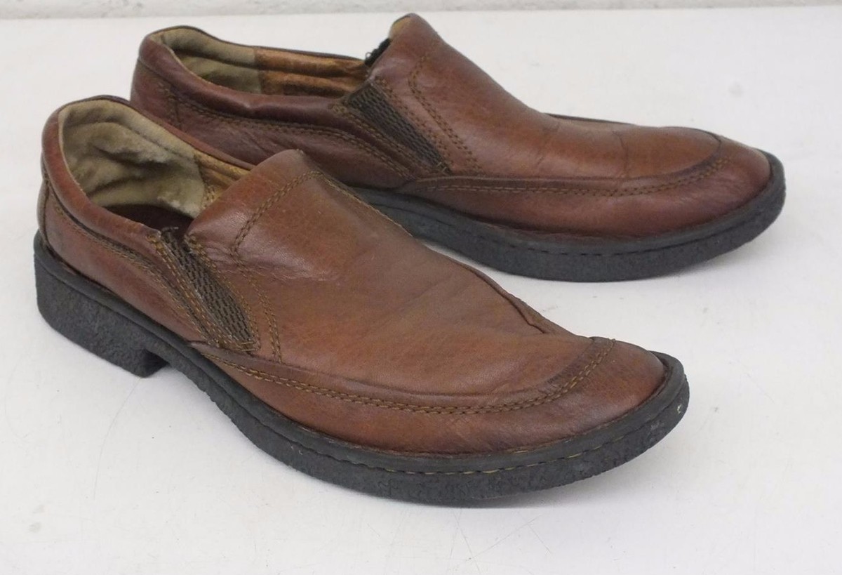 Born Handcrafted Footwear Marbled Brown Leather Slip-On Shoes US Men's 
