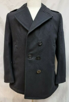 Original US Navy USN 1994 Vintage Damen Naval Peacoat 100 % Wolle Größe 14R #7