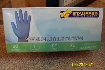 Box of Premium Nitrile Gloves - 50 Pair - Size XL - NIB