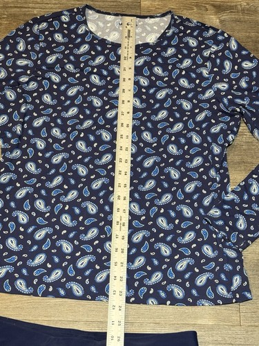 Pantaloncini da bagno Lands' End blu paisley vita alta 6 e top M tasche donna - Foto 5 di 5