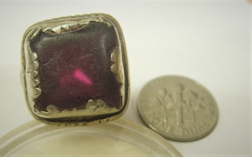 1700s scarce antique Nomads tribal red stone ring 9 sz ethnic dagestan 50675 - Picture 9 of 9