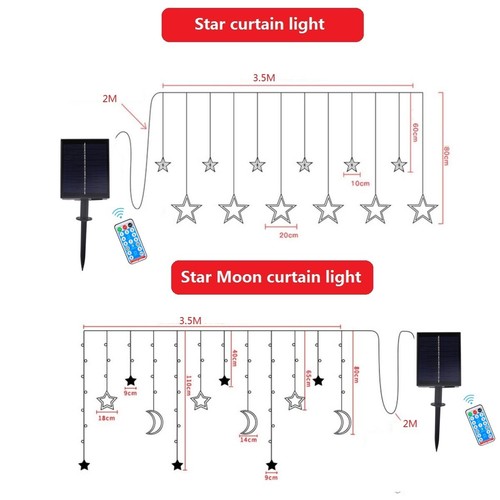 Star & Moon LED Solar /AU PLug Curtain String Fairy Lights Home Party Outdoor - Picture 14 of 24