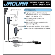 Earphone Connection JAGUAR Q-Release Earpiece for Vertex VX-600 VX-800 VX-900
