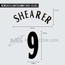 SHEARER #9 UCL 2002-03 Away Newcastle United FC Print (Double Layers FLOCK)