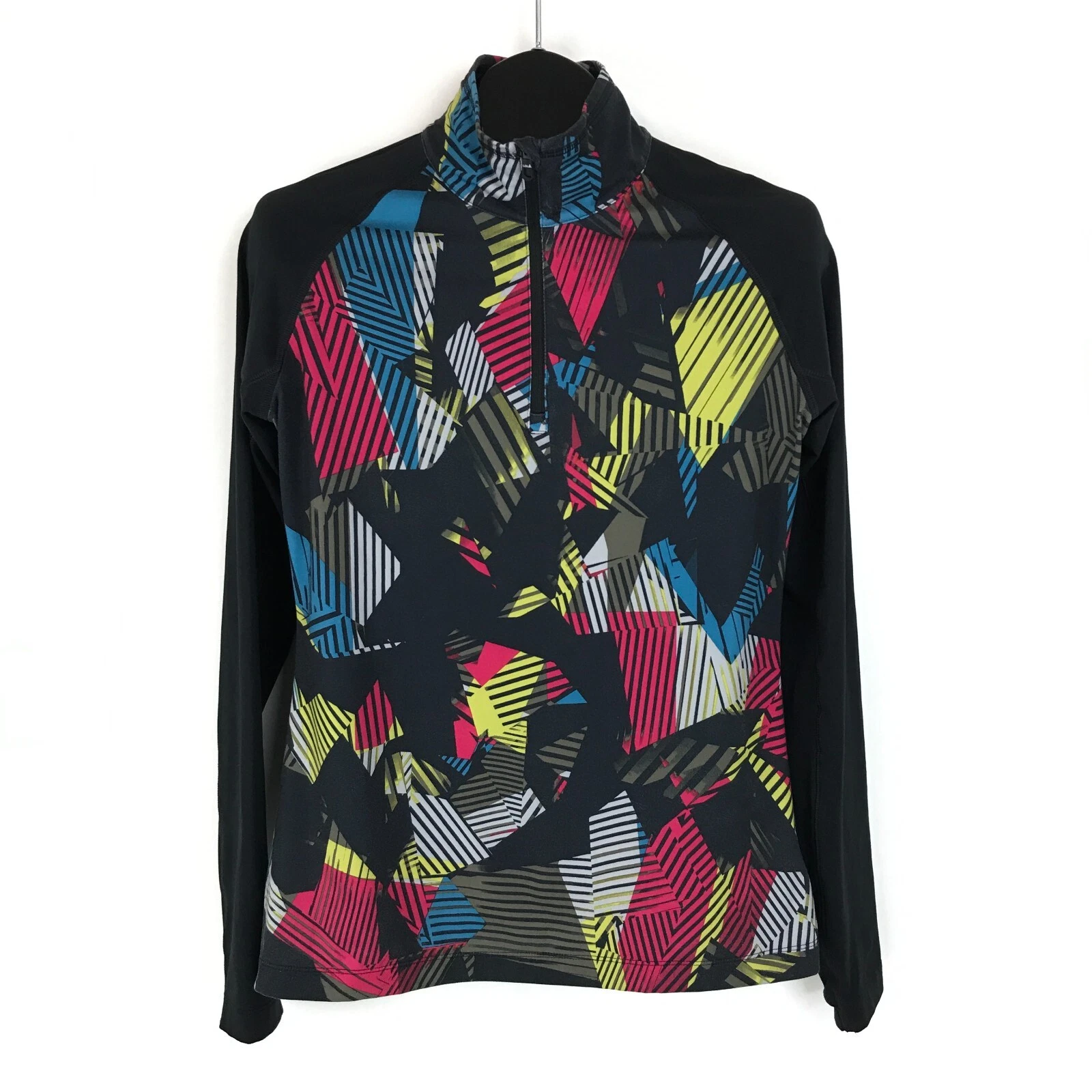 lole 1/4 zip pullover stretch geometric print athletic active hoodie