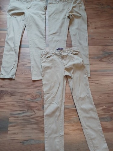 3 French Toast Girls' Skinny Adjustable Waist Pant KHAKI Sz 16 Shcool - Picture 2 of 12