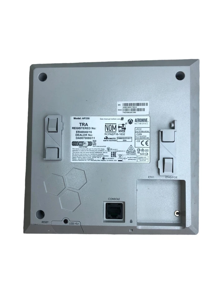 Aerohive AP250 Indoor Wireless Access Point AH-AP-250-AC-F (No Mounting Bracket) - Image 4 of 4
