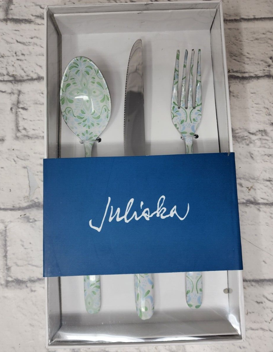 JULISKA Iberian Sage 3Piece Flatware Set Stainless Steel, Green Sage