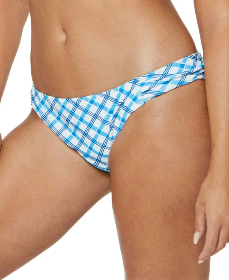 Bota de bikini para mujer Jessica Simpson azul té de la tarde a cuadros fruncida hipster... Foto 3 de 3