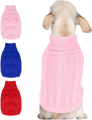 Medium Small Dog Sweater, Classic Knitted Dog Jumper Pet Cat Warm Sweatshirt Tur - Picture 10 of 12