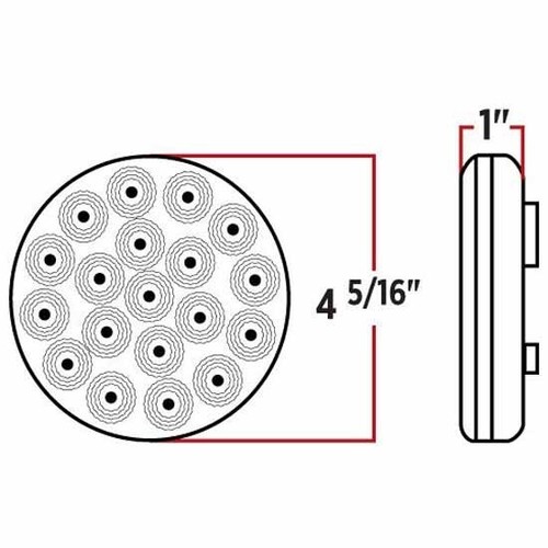 Marcador rojo doble revolución de 4 pulgadas a ámbar tope auxiliar, cola, luz de giro - Imagen 3 de 3