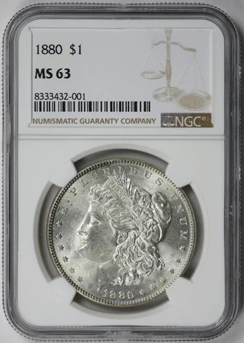 1880-Philadelphia Mint Morgan Silver Dollar NGC MS63 - 8/7 Checkmark Visible