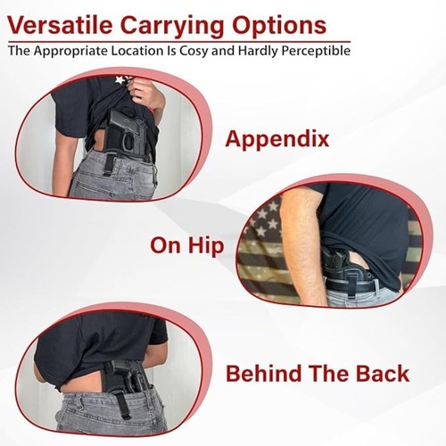 Ultra-Lightweight Faux Leather IWB Holster - Fits Most Guns Up to 3.7" Barrel - Picture 8 of 11