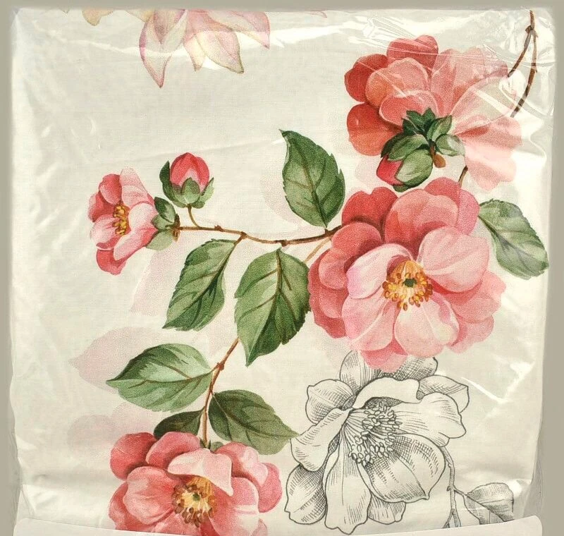 ANNE DE SOLENE VILLANDRY KING DUVET COVER SHEET CASES ROSE FLOWER 4pc. SET GREEN