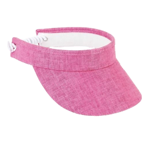 Women's Adjustable Fuchsia Cotton UV 50 Pickleball Visor with Coil