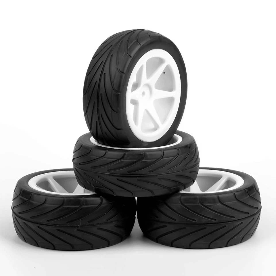 4pcs Front Rear Buggy Tires For 1:10 HSP HPI OnRoad Racing 12mm Hex Wheel RC Car - Image 4 of 4