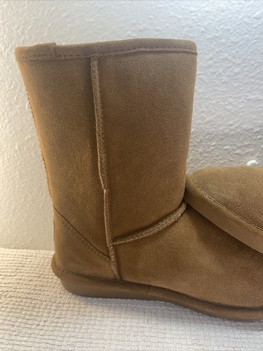 BEARPAW WOMEN'S S410W BROWN SUEDE LINED PULL ON BOOTIES SIZE 6 - Picture 8 of 9