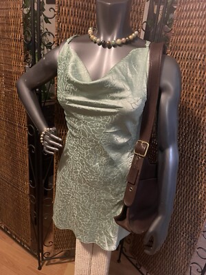 nasty gal green silk dress ASHLEYlauren 4563 One Shoulder Beaded Fringe Dress main image 1