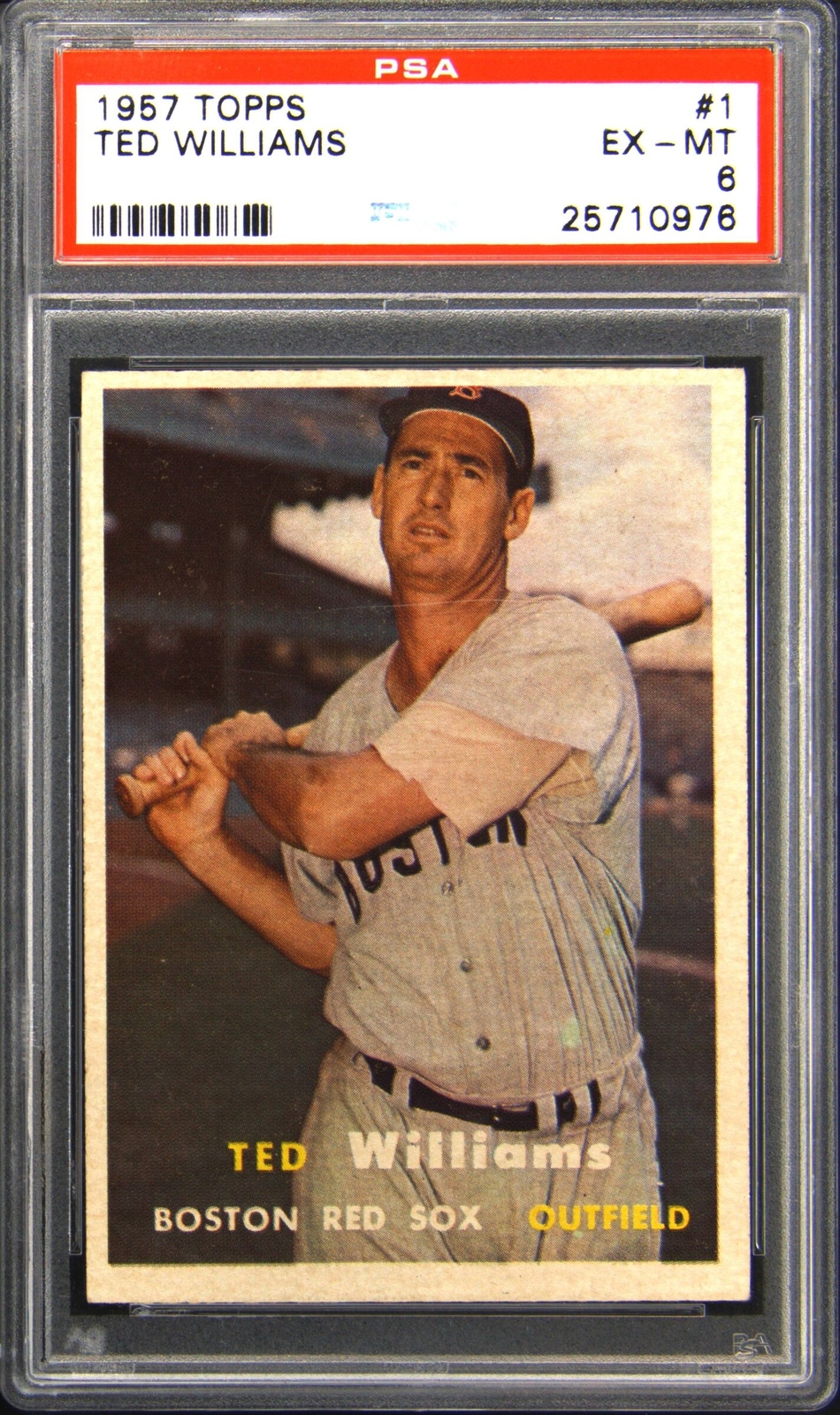 1957 TOPPS #1 TED WILLIAMS PSA 6