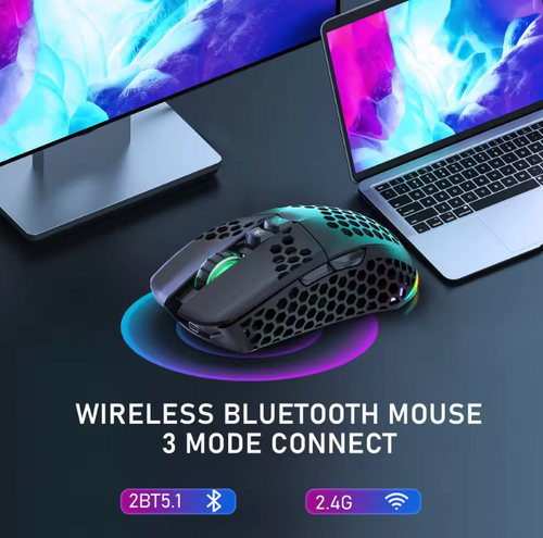 SOLAKAKA Wireless/Wired Gaming Mouse Ultralight Honeycomb Shell RGB - Zdjęcie 4 z 14