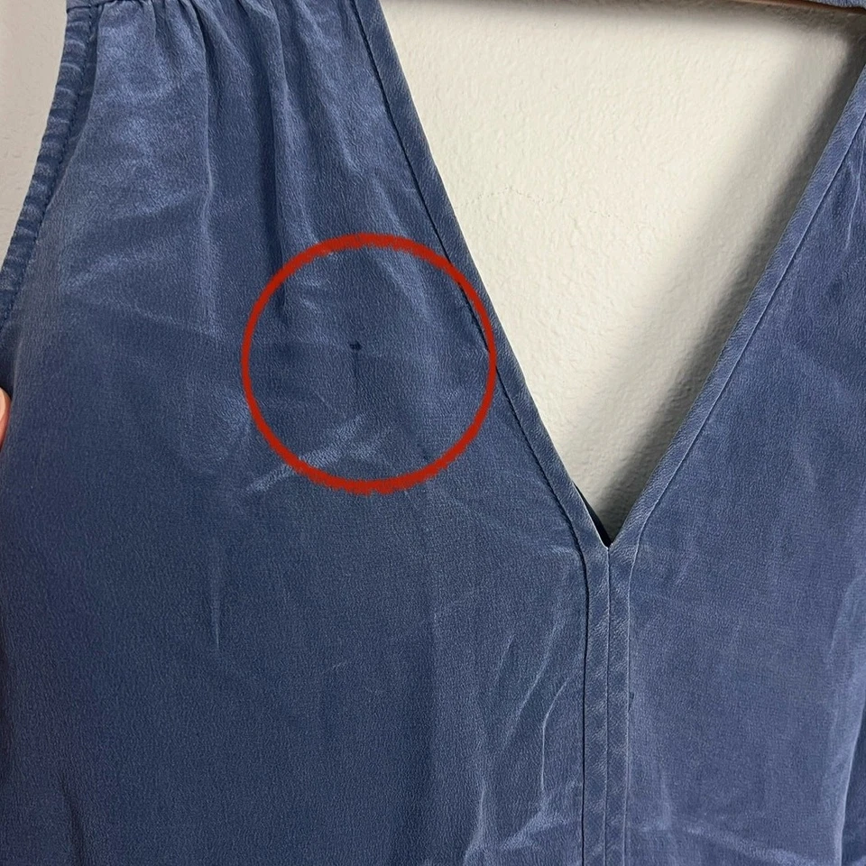 Trina Turk Women's M Blouse Top 100% Silk V-Neck Strappy Back Tank Minimalist - Image 4 of 4