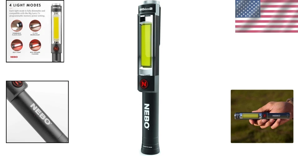 Compact Big Larry 2 LED Flashlight - 500 Lumen Magnetic Worklight for All Tasks - Image 2 of 4