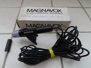 Magnavox Accessory Microphone Model AH9030 BK01 With Stand & Plug Adapter